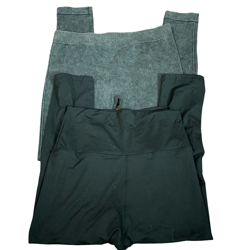 GMI Gold Medal International black gray leggings size small to medium spandex